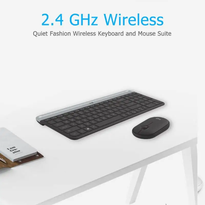 Комплект с клавиатурой и мышкой logitech MK470, USB Nano 2,4 ГГц, Беспроводная оптическая Клавиатура 1000 dpi, набор для мыши с клавиатурой