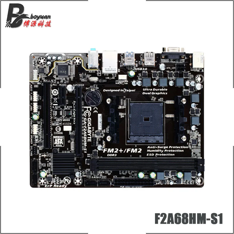 Gigabyte GA F2A68HM S1 M-ATX AMD A68/DDR3/64G/Double Channels/USB3.0/STAT3.0/SSD/New/Can support X4 880K A10 7890K Socket FM2