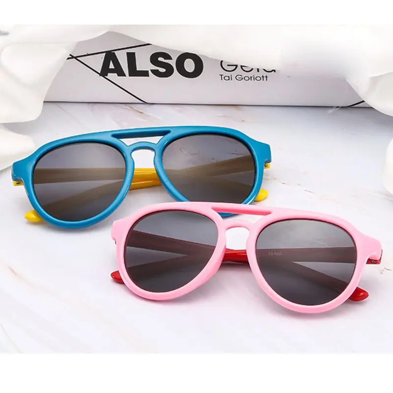 UV400 Kids Sunglasses Colorful Boys and Girls Glasses Silicone Goggles Sun Glasses Shades for 4-12Y Child