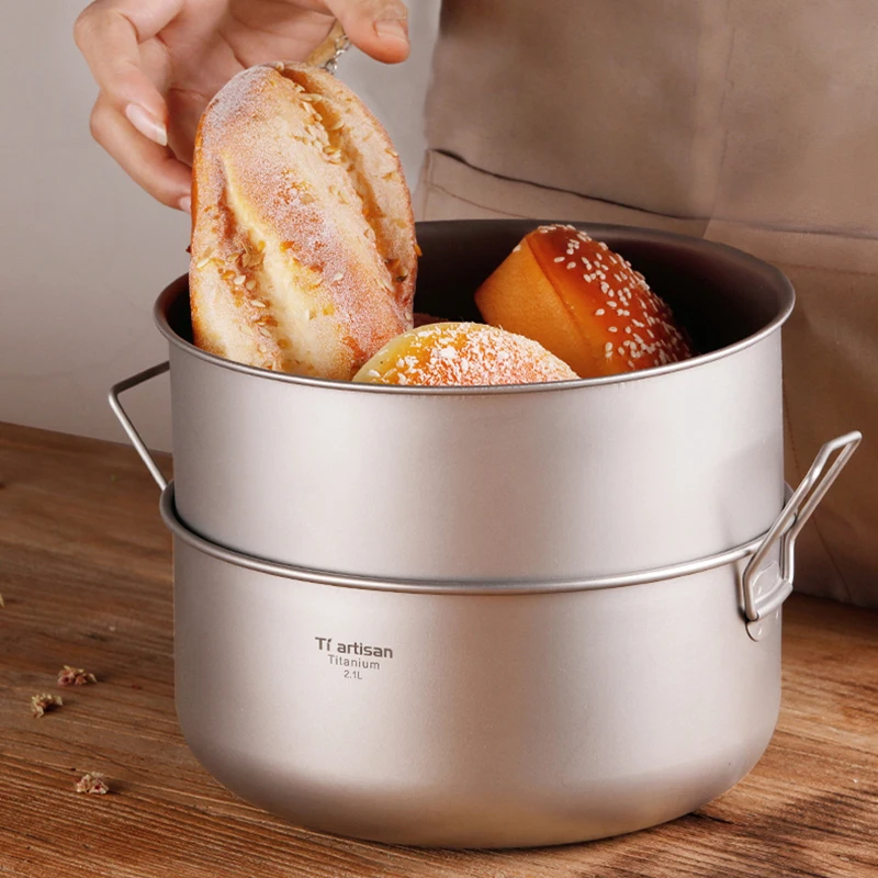 Tiartisan 2.1L титановая большая миска для салата Ультралегкая из чистого титана супа