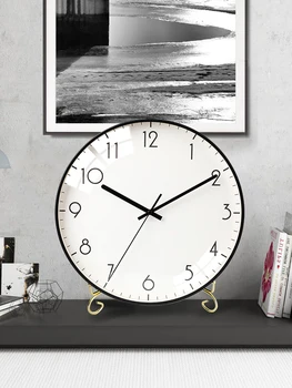 

Round Simple Creative Office Desk Clock Digital Luxury Nordic Silent Table Clock Modern Design Reloj Escritorio Clocks BW50ZZ