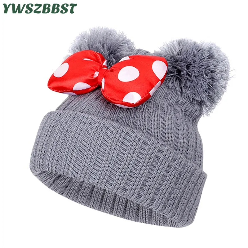 

New Autumn Winter Cute Knitted Baby Hat Pompom Ball Kids Cap Crochet Children Beanies Baby Hat for Boys Girls Outdoor Cap