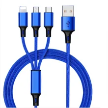 3 In 1 lightning cable Multiple Micro Charger Braided Type C USB Charging Data Cable