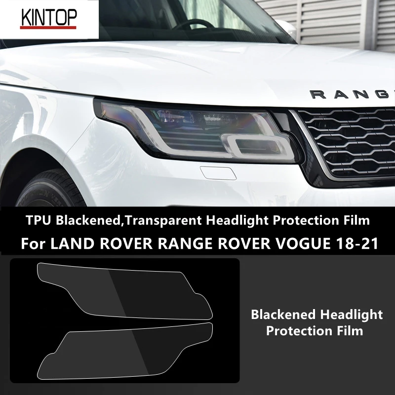 

For LAND ROVER RANGE ROVER VOGUE 18-21 TPU Blackened,Transparent Headlight Protective Film, Headlight Protection,Modification
