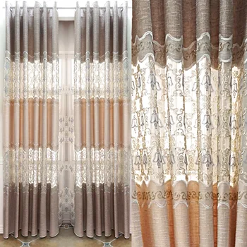 

Modern minimalist stitching embroidered decorative curtains for Living Room window curtains Bedroom Embroidered Tulle Curtain