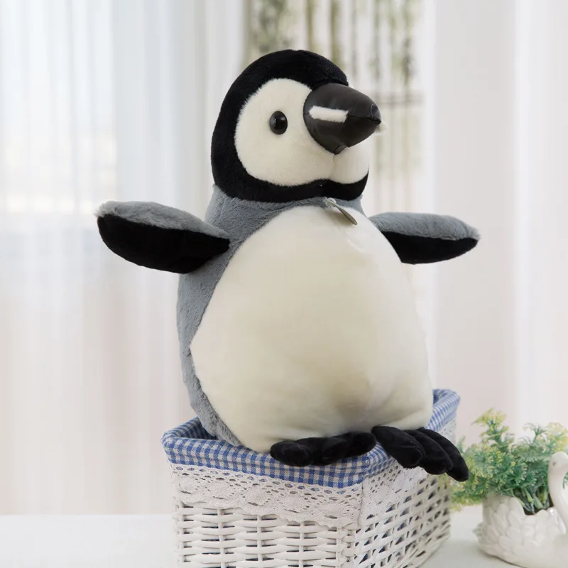 Милый плюшевый игрушечный Пингвин, наполненный морским животным, кукла Пингвин, креативный подарок, украшение для дома, магазина, детский подарок, 18/22 см - Цвет: Белый