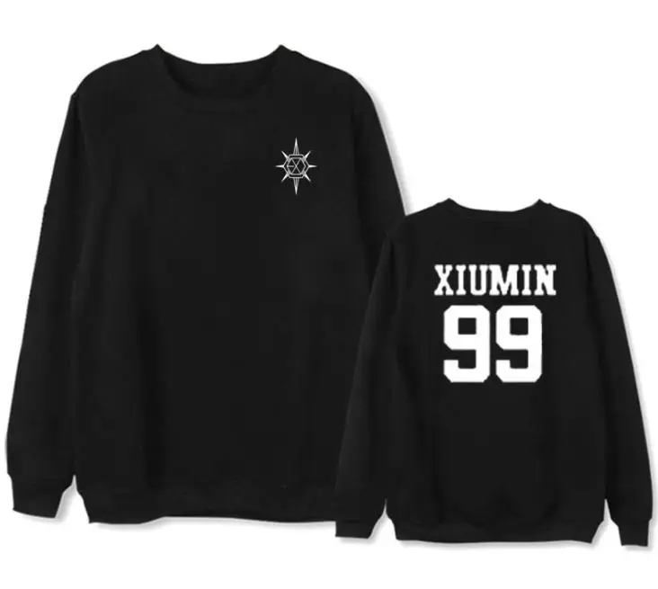 Новое поступление exo планета#5 концерт такой же с именами членов группы печать тoнкaя кoфтa дeтскaя унисекс kpop Круглая горловина пуловер с капюшоном - Цвет: 4