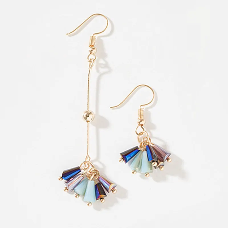 

Crystal Vintage Women Dangle Earrings Asymmetric Triangle Long Earrings For Women Drops Earrings Tassel Earrings Wholesale