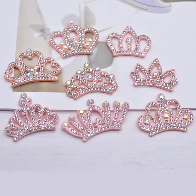 15Pcs/lot Padded Multiple Styles Crown Rhinestone Patches for DIY Clothes Crafts Decor Applique Headwear Bow Jewelry Accessories | Дом и сад