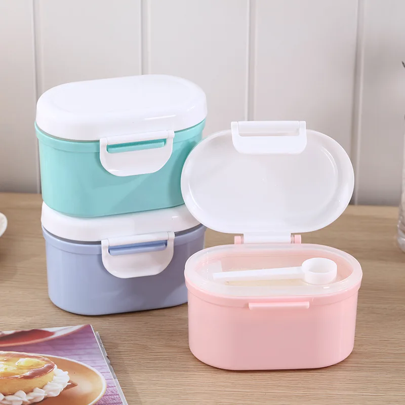 High Capacity Baby Milk Powder Container Melkpoeder Container Baby Food Storage Box Double Layer Infants Feeding Box for Newborn afbeelding
