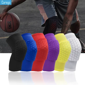 

Carego 1PC Basketball sports Knee Pads Sleeve Honeycomb Brace Elastic Kneepad Volleyball Protective Gear Patella Foam Support