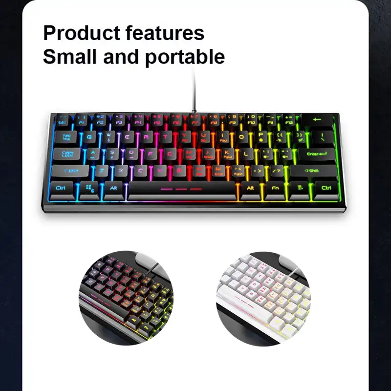 61キーゲーミングキーボードメカニカルキーボードゲーミングキーボードrgb複数照明機械式軸pcゲーマーのための キーボード Aliexpress