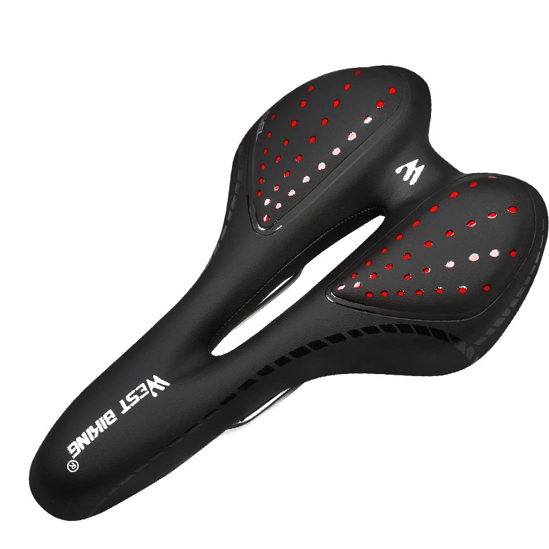 Красный 27*16 см просвечивающее Силиконовое мягкое Велосипедное Сиденье для горной дороги, велосипедное седло, уличное MTB Велосипедное Сидящая подушка - Цвет: Красный