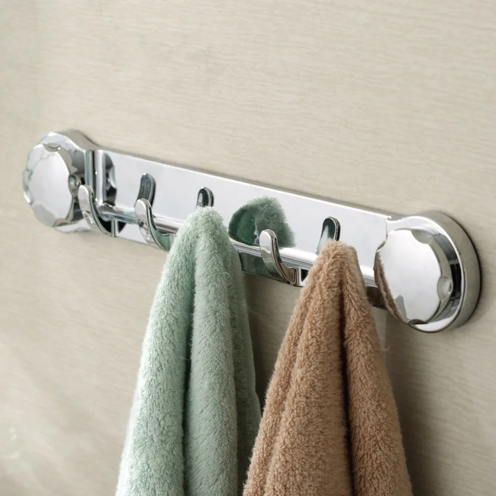 

1pc RemovableMulti-function sucker Hook Wall Kitchen Holder Hanger Towel Robe Hooks Bathroom Chromed Strong Suction Accessories