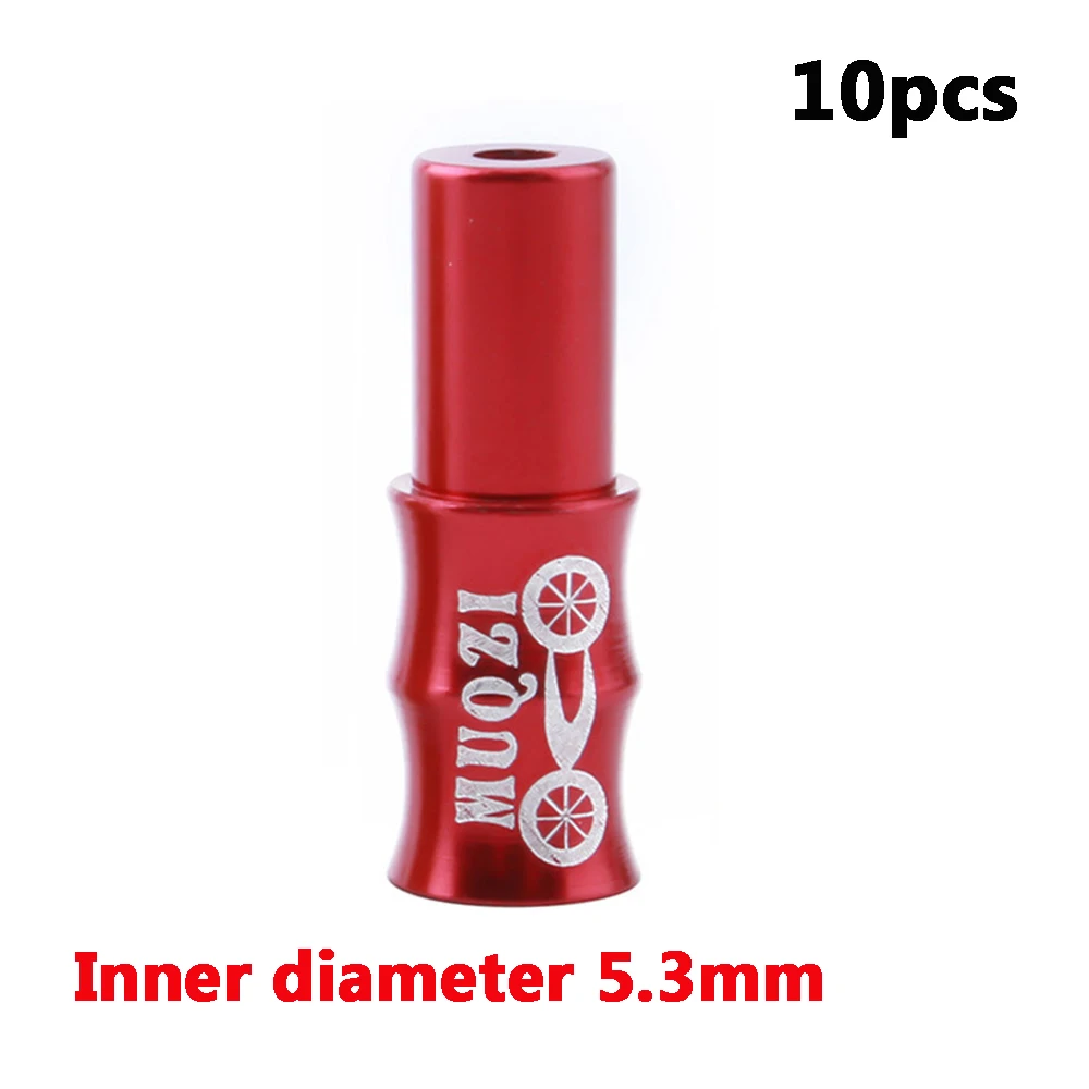 5.3mm red 10 шт. MTB тормоза дорожного велосипеда кабельный колпачок красочный кабель переключения велосипедный переключатель переключения кабеля наконечники дорожные велосипедные аксессуары - Цвет: 5.3mm red