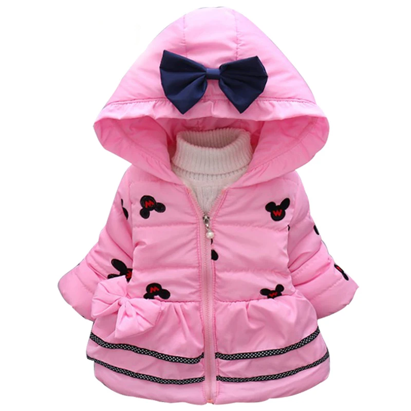 2020 New Minnie Baby Girls Jacket Kids Winter Cartoon Lovely Keeping Warm Coat Children Cotton Fashion Hooded Thick Outerwear | Детская
