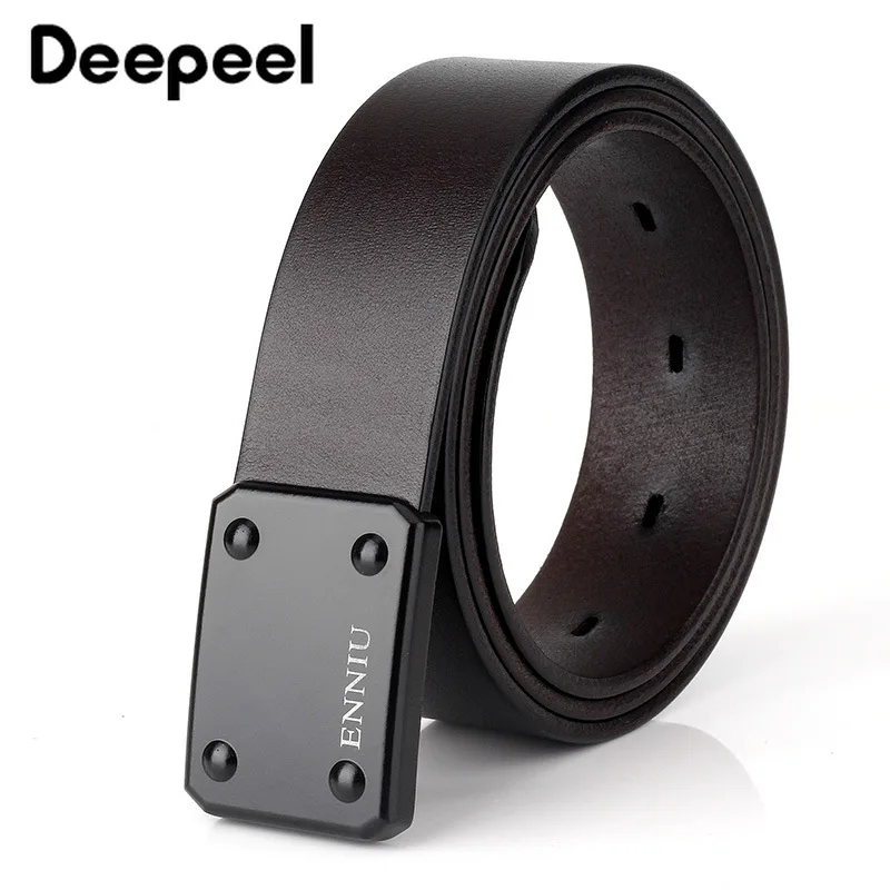 Deepeel 1 шт., 3,8*110-130 см, цинковый сплав, двойная Пряжка, первый слой, кожаный ремень для тренировок, спорта на открытом воздухе, тактика, кожаный ремень
