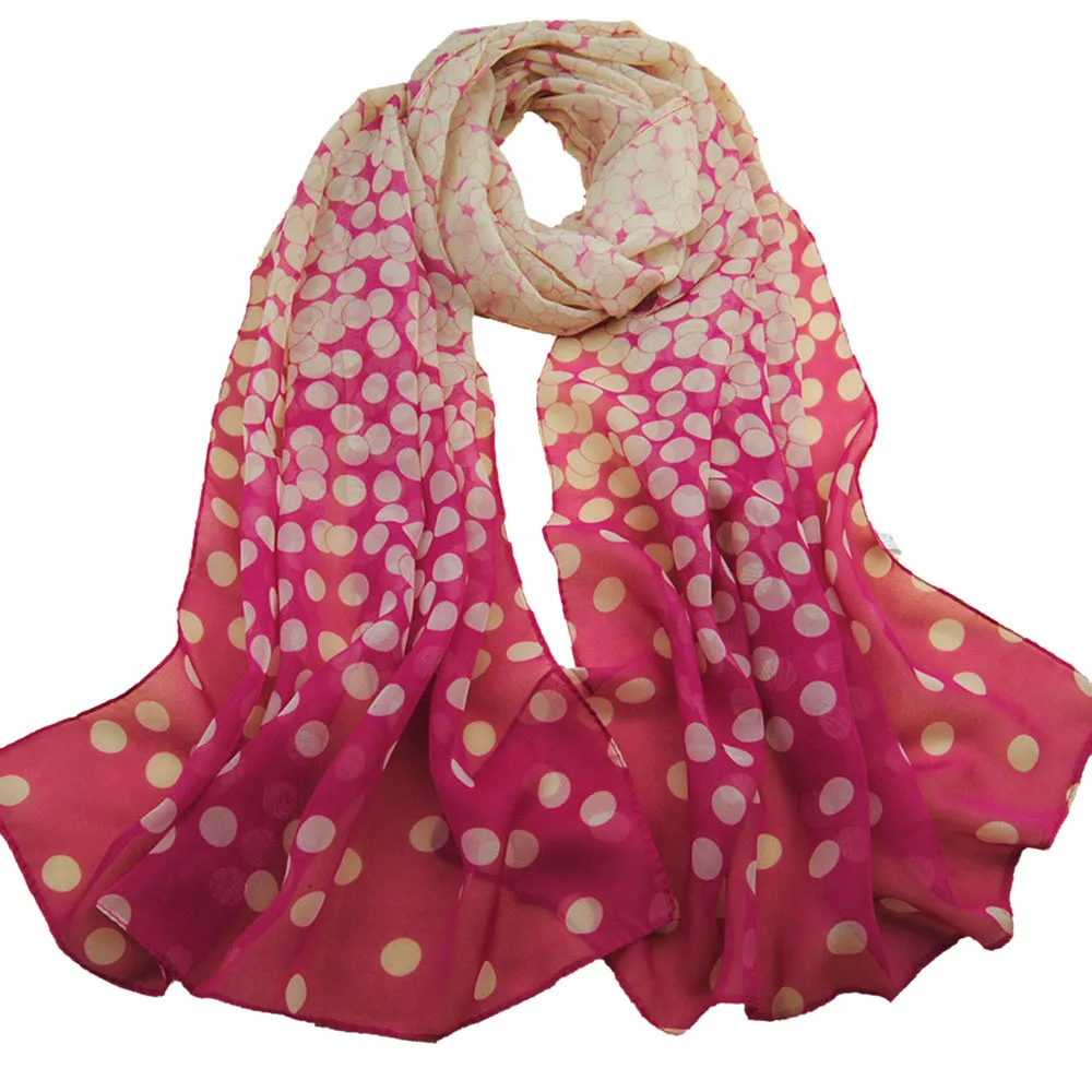

Sleeper #P501 2019 NEW FASHION Women Dot Long Soft Wrap Lady Winter Shawl Silk Chiffon Scarf Schal Cachecol charm design gift