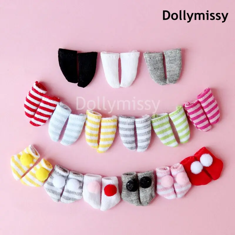 1 пара полосатые носки для кукол ярких цветов ob11 короткие носки для кукольной обуви аксессуары для носков(fit 1/12 Bjd, obitsu, ob11, dolls