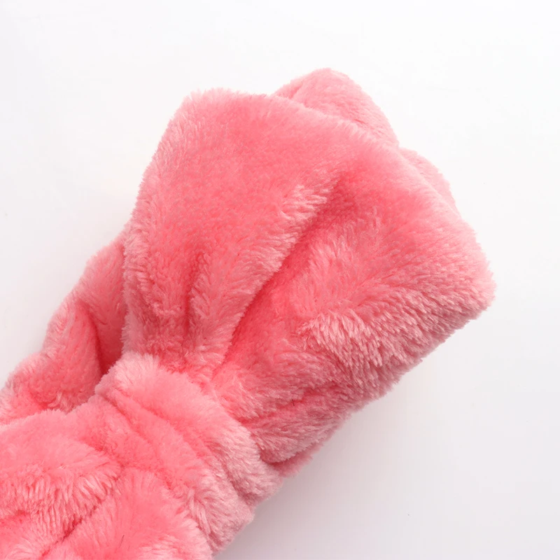 Мягкая лента для волос, эластичная повязка на голову, повязка на голову для мытья лица, для наращивания ресниц, для ванны, спа, прекрасные аксессуары для макияжа, розовый цвет