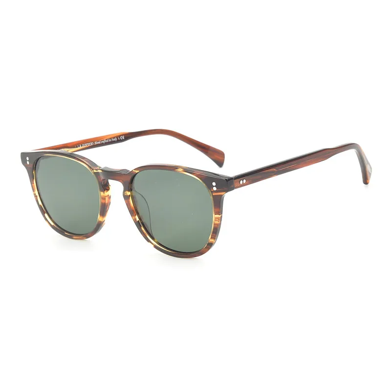 Stripe Brown VSGreen Модные прозрачные солнцезащитные очки Finley Esq. Прозрачная оправа солнцезащитные очки OV5298 поляризованные солнцезащитные очки для мужчин и женщин - Lenses Color: Stripe Brown VSGreen