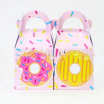 

15Pcs Candy Bar Paper Candy Box Baby Shower Gift Boxes with Clear Window Donut Theme Birthday Party Decorations Kids