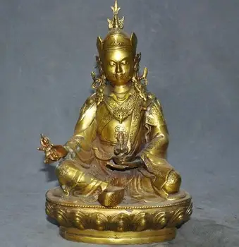 

Tibetan Buddhism bronze Gilt temple Je Tsongkhapa master Guru Lama Buddha statue