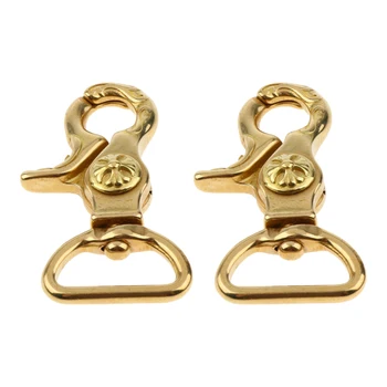

Pack of 2 Antique Brass Lobster Swivel Trigger Clasps Clips Keychain Connector Hooks for Jewelry Making