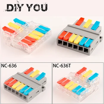 

Quick electrical splitter Wire Connector SPL Universal Push-in Cable Wiring Terminal Block Connectors into 0.5-6mm2/Out 0.5-4mm2