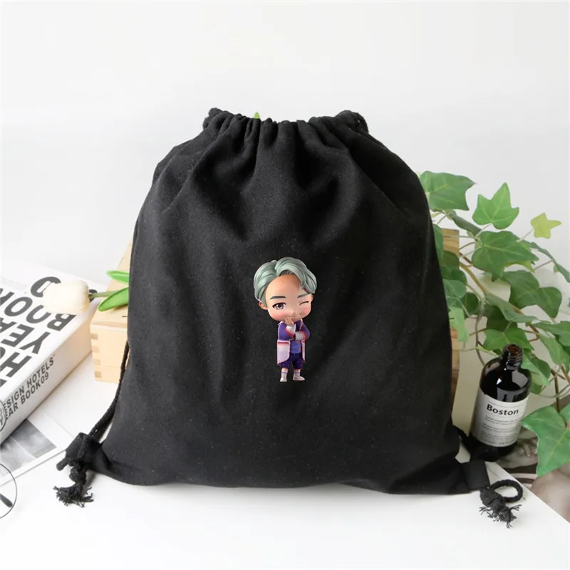 KPOP Bangtan мальчики аниме мультфильм Волшебный Магазин сумка для покупок на шнурке карман сумка JUNG KOOK JIMIN JIN SUGA карта душа PERSONA