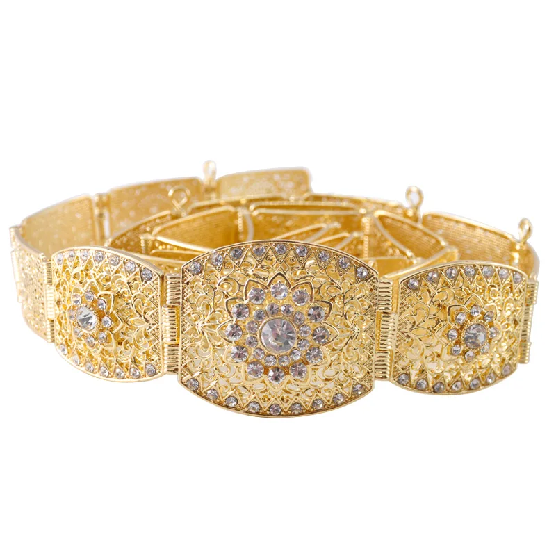 New Moroccan Kaftan Belt In Gold Trendy Dress Belt for Ladies Adjustable Length KC Gold Female Waist Chain