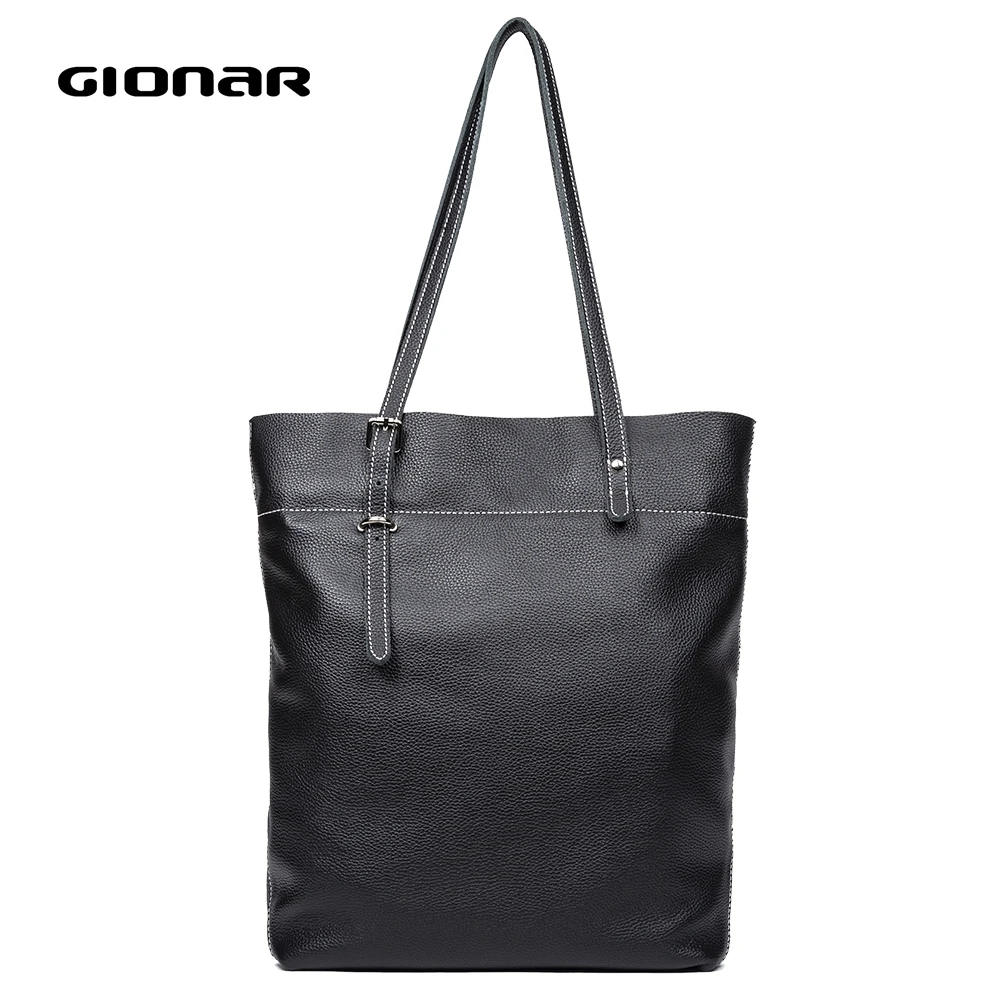 GIONAR RFID Премиум Натуральная кожа Tote регулируемые ручки для женщин дизайнер ручной работы Корова верхний слой кожаные кошельки и сумки