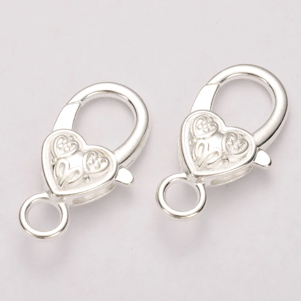 10pcs/lot 26x15MM Lobster Clasp Hooks Heart Keychain Clasps Bracelet Chain Accessory for Jewelry Making Components DIY stainless steel clasps jewelry making tools