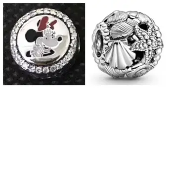 

1:1 Original 925 Sterling Silver Jewelry Cartoon Mouse Charm Suitable for DIY Bracelet Necklace Woman Jewelry Gift Free Shipping