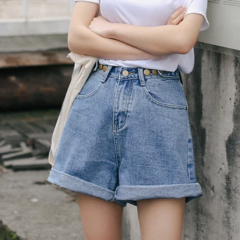 

Wide Leg Denim Shorts For Women Streetwear High Waist New Jean Shorts Women Summer Korean Style Women Loose Casual Shorts