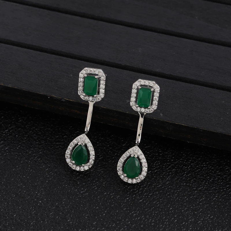 Lusso Waterdrop Cubo Zircone Cristallo Cz Orecchini Per Le Donne Dubai Gioielli Da Sposa Aretes De Mujer Modernos E7144