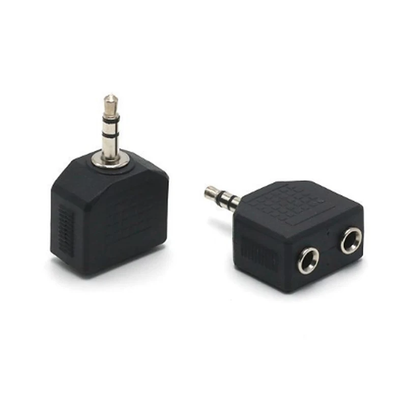 100pcs For computer for Mobile phone for MP3 MP4 3 5mm Jack 1 to 2 Double Earphone Headphone Y Splitter Cable Cord Adapter Plug