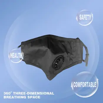 

HOT Cotton Mask Dustproof And Breathable Pm2.5 Washable Mask Cotton With Valve Anti Haze Dust Mask Black 1 Pcs