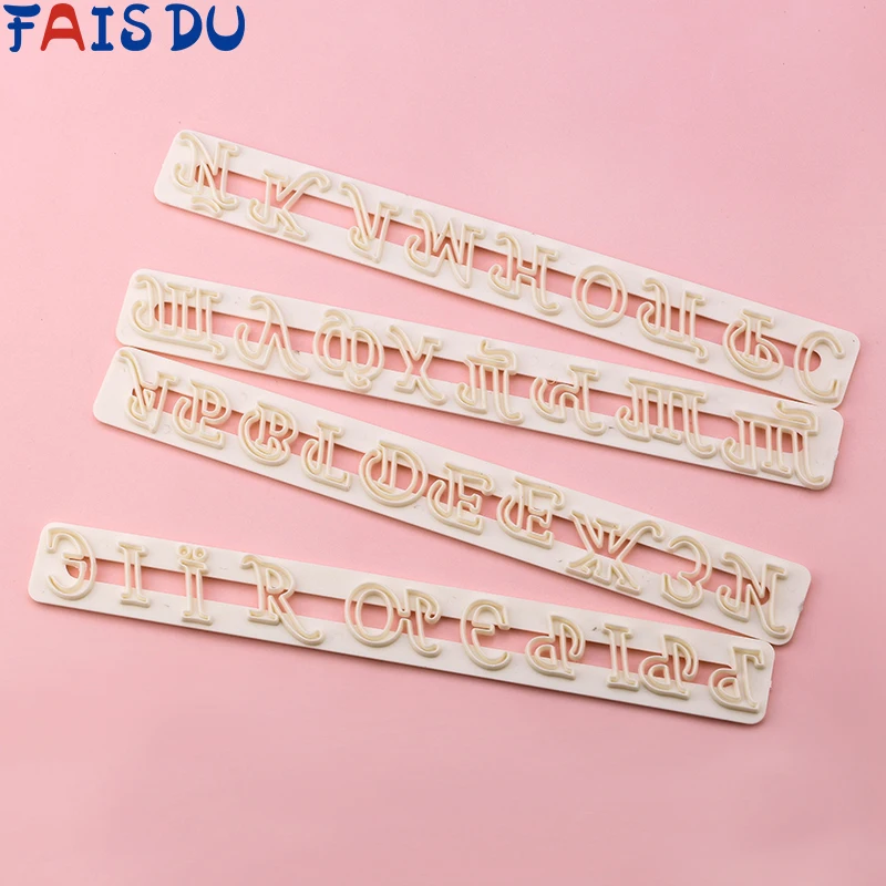 

4pcs Russian Letters & Alphabets DIY Fondant Molds Embossing Cutter Cake Sugar Craft Decorating Tools