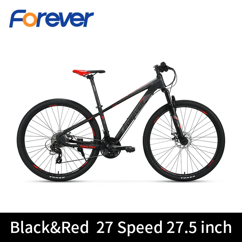 Black 27.5inch FOREVER 29 в большой колесной набор горный велосипед мужской алюминиевый сплав велосипед женский подростковый внедорожный велосипед демпфирующий 27 скоростей MTB велосипед - Цвет: Black 27.5inch