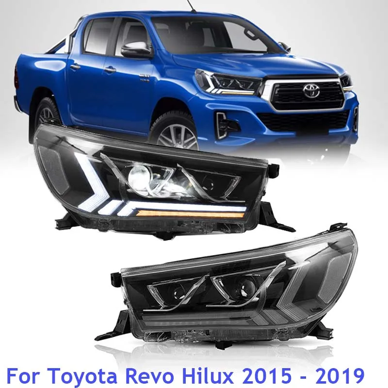 

For Toyota HILUX REVO Led Headlights 2015-2021 Car Styling Head Lamp Led Drl HID KIT Bi-Xenon Lens Low Beam Projector