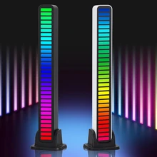 

New Colorful Lamp Sound Control Light USB/Rechargeable 32 LED 8 Dynamic Modes Light Voice Computer Pickup Rhythm Strip Light
