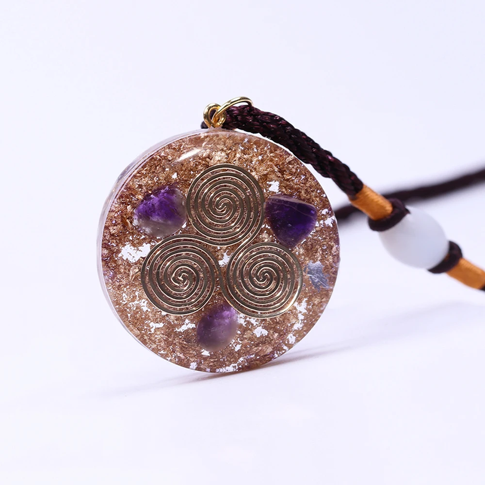 REIKI Orgonite Energy Pendant Men & Women Necklace 3.6cm Sadoun.com