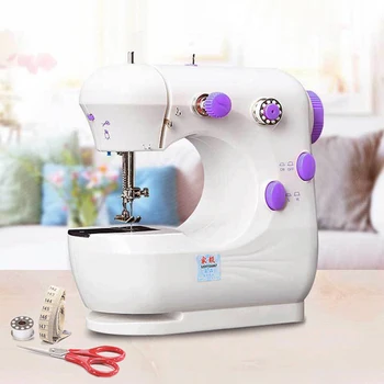 

Portable Mini Sewing Machine Multi-function Electric Double Thread DIY Knitting Tool Sewing Cloth Fabric Handy Needlework Tools