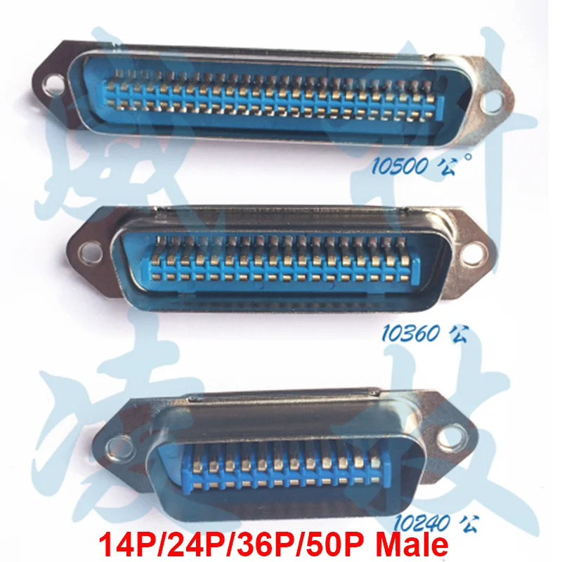 57 Series Centronics Connector Male Female CN-14P24P36P/50P 180 Degree Straight Pin PCB Mount Type Printer Port 1pcs