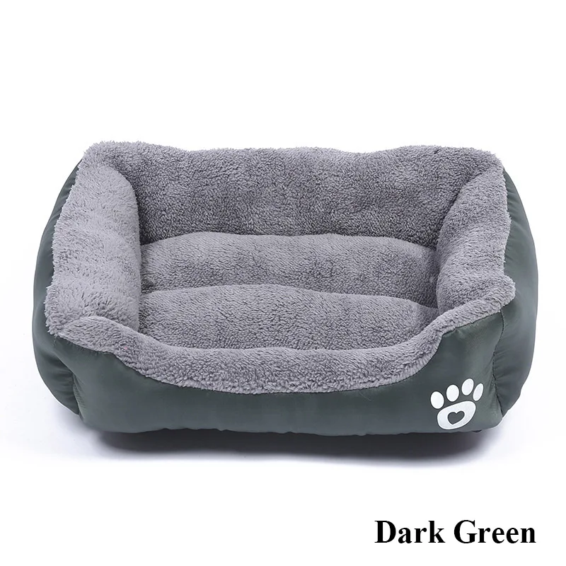 Dark Green 11 цветов водонепроницаемая Нижняя мягкая собачья кровать лапа кресло для домашних животных кровати для домашних животных Флисовая теплая кровать для кошки дом pet shop cama perro - Цвет: Dark Green
