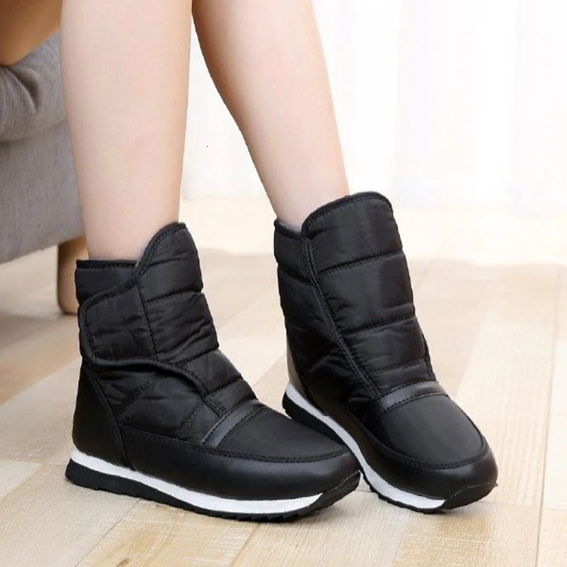 Женские зимние ботильоны; ботинки для пешего туризма; обувь на платформе; женские теплые водонепроницаемые Нескользящие ботинки на меху с кулиской для холодной погоды