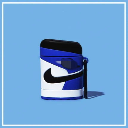 

New Creative 3D AJ1 Basketball Shoes Silicone Cover Keychain for Apple Airpods 1 2 Wireless Bluetooth Earphone Case Accessories