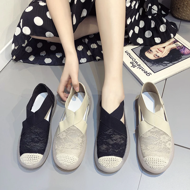 

Breathable mesh platform thick bottom sandals women's shoes 2020 spring new net red student Baotou flat bottom fisherman shoes