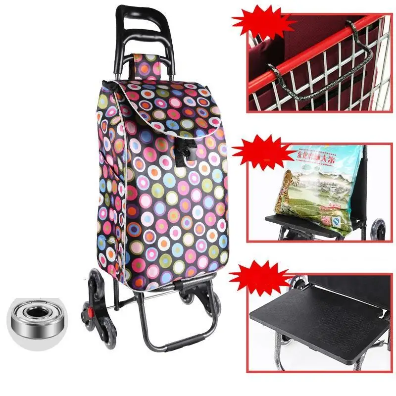 Version H Carro La Compra Rolling Verdulero Mesa Cocina De Courses Avec roulets Carrello Cucina Тележка для покупок - Цвет: Version H